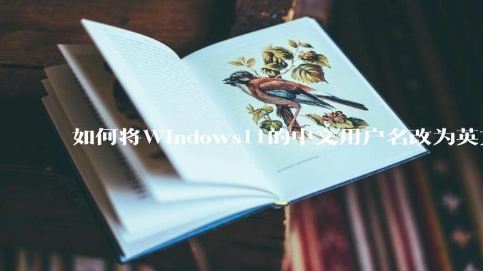 如何将Windows11的中文用户名改为英文？