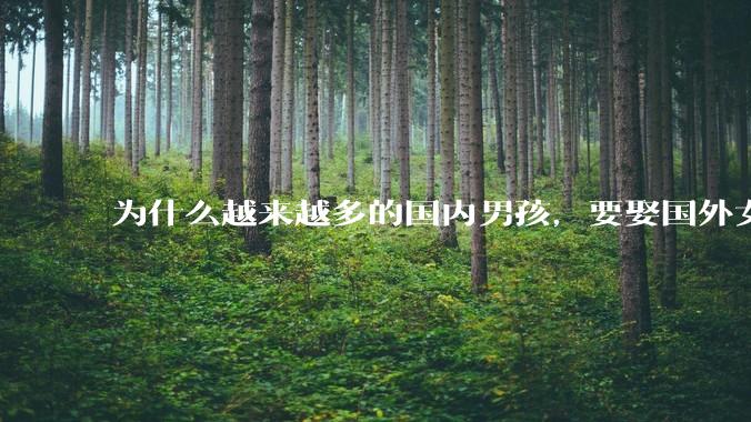 为什么越来越多的国内男孩，要娶国外女孩?